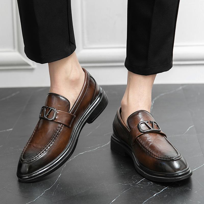 Men's Shoes Slip On Business Dress Office Shoes Crocodile Leather Shoes Outdoor Mens Buckle Casual Wedding Party Shoes Men Flats