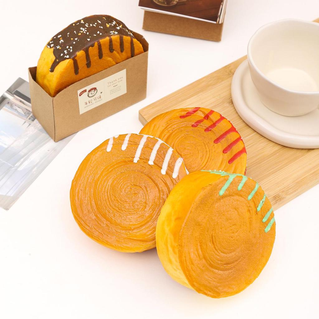 PU Jam Wood Ring Croissant Bread Model - Food Decoration Prop for Dessert Displays