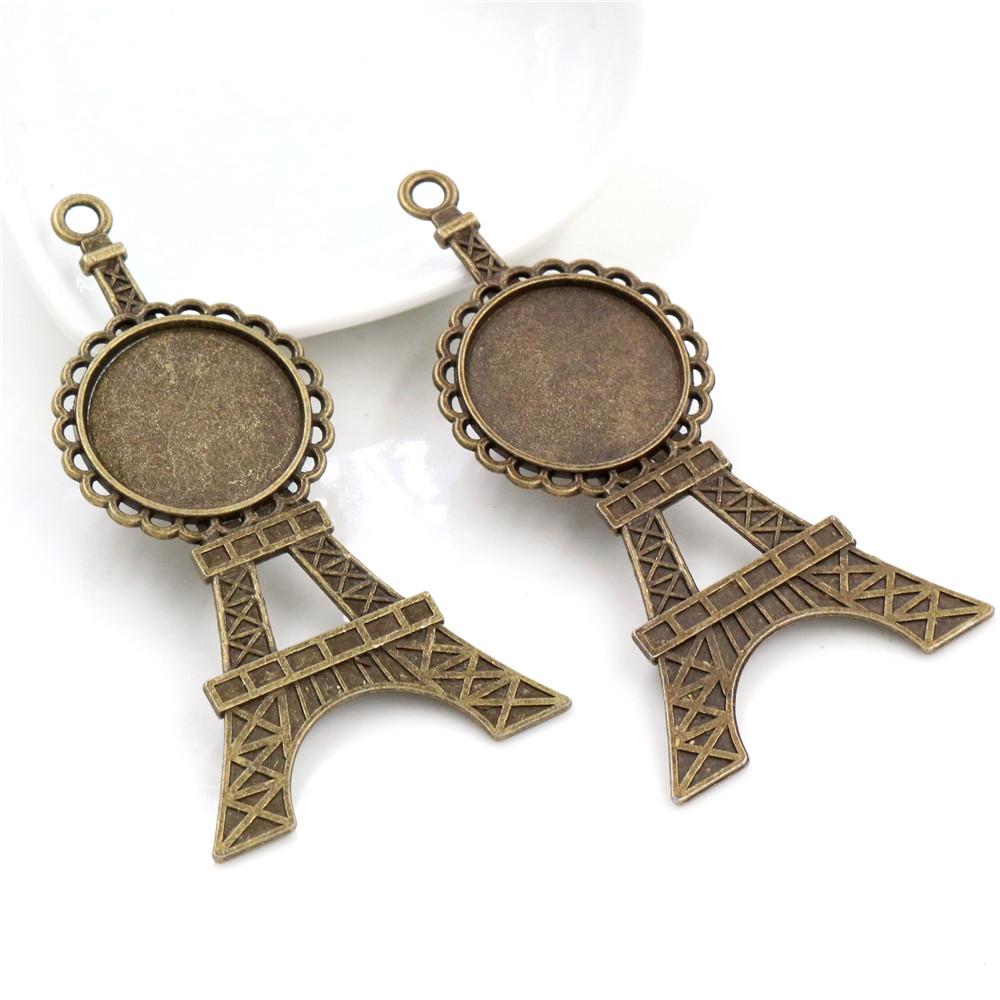 10pcs 20mm Inner Size Antique Silver Plated And Bronze Colors Pattern Style Cabochon Base Setting Charms Pendant