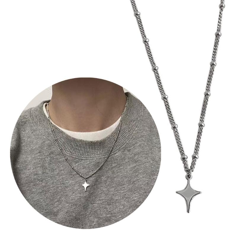 Chain Necklace Y2k Star Neck Jewelry Alloy Material Gift for Fashion Lover
