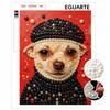 Kit Toile Art Perles Chiot Mignon avec Cadre Artisanat Manuel Relaxant pour Chambre Cocooning Décoration Intérieure Cadeau et Projets Artistiques Créatifs pour Murs