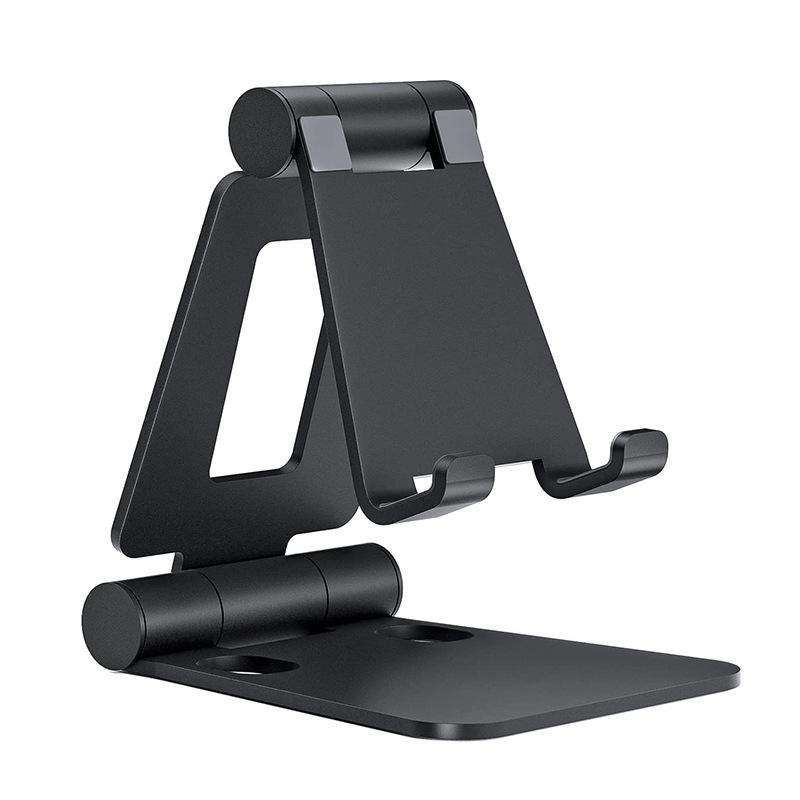 

Foldable Aluminum Phone and Tablet Stand – Portable Holder for Desk Use чёрный