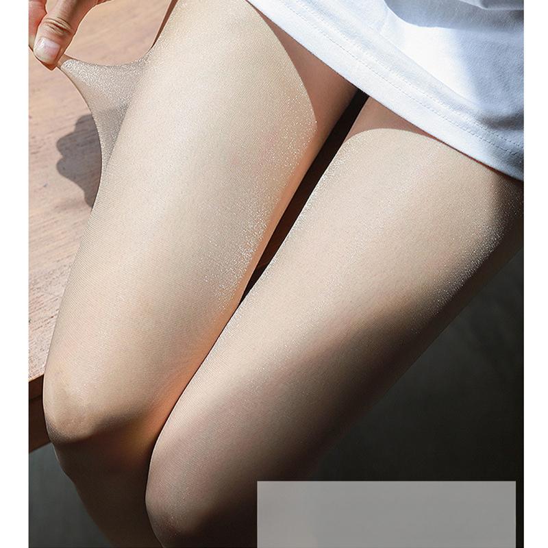 Summer Ladies 5 Denier Subtle Shimmering Ultra-thin Sheer Tights Women's Luster Silky Sheer Pantyhose Plus Size Shiny Tights