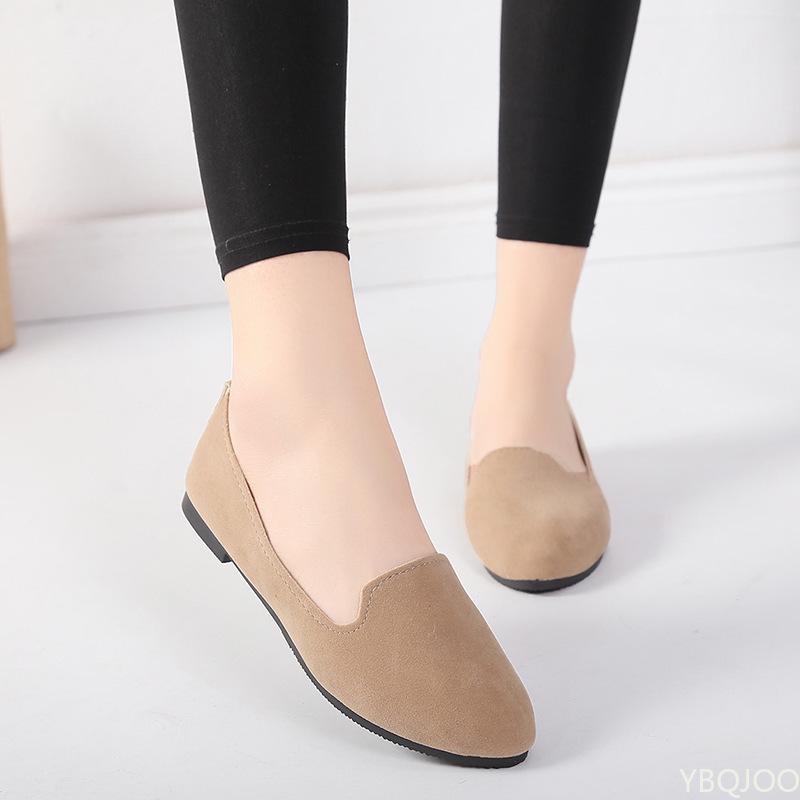 Women Ladies Slip On Flat Shoes Comfortable Casual Shoes Solid Fashion Loafers Female Pointed Toe Plain Flat Shoes Ballet Flats