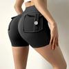 Pantaloncini da fitness Peach Butt da donna, pantaloni cargo a tre quarti, ad asciugatura all'aria, con tasca, aderenti, per yoga, estivi