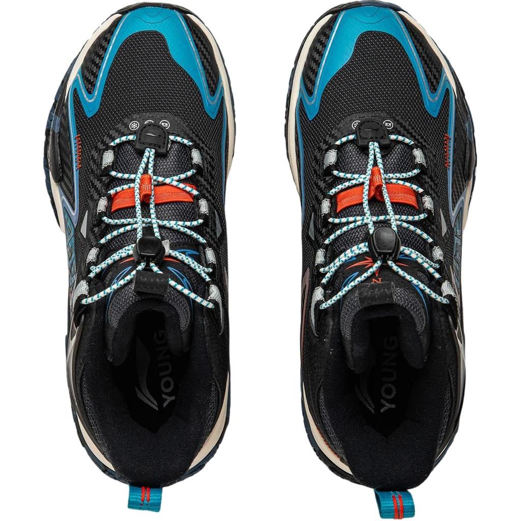 Li Ning Kids Outdoor Lightweight Fun Adventure Soft Comfortable Non-Slip Shock Absorption Support Mid-Top Outdoor Shoes Kids Shoes Black YKEU012-1