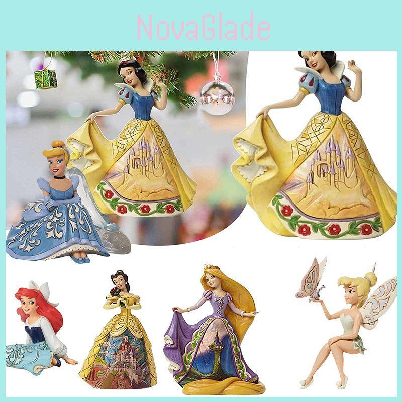 Festive 8cm Christmas Disney Princess Acrylic Cartoon Pendant Ornaments Xmas Tree Hanging Decor