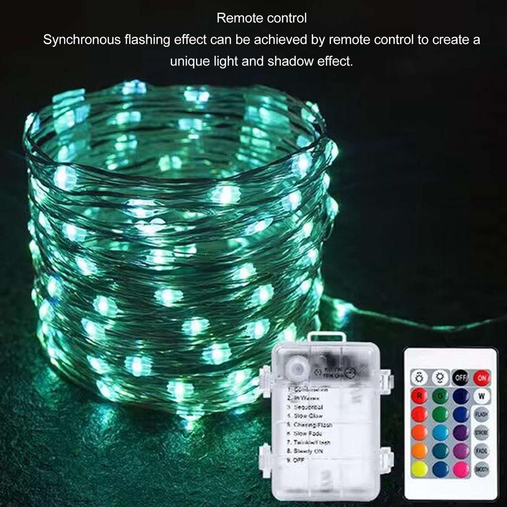 2pcs String Lights Remote Control LED Fairy Lights 16 Colors Twinkle Lights Waterproof Christmas Strings Lights for Indoors Outdoors