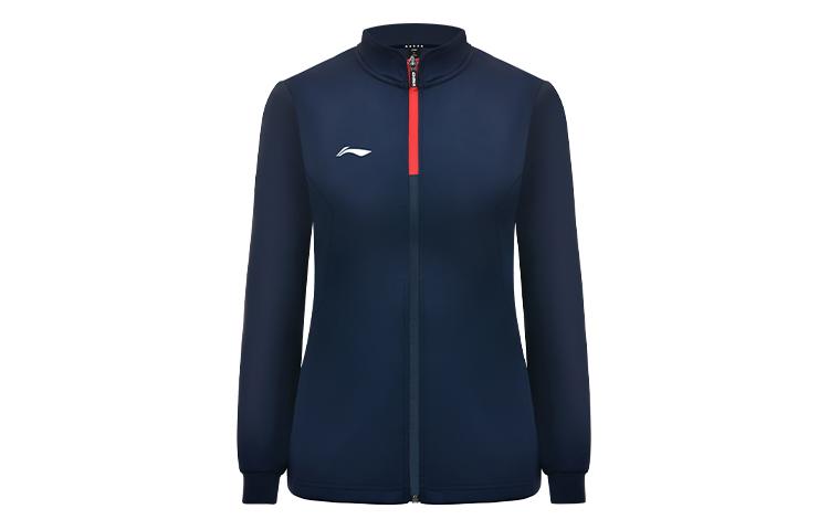 Li Ning Sweatshirts Women s Ink Blue Stand Collar Moderate Cardigan AWDSA12-1 L