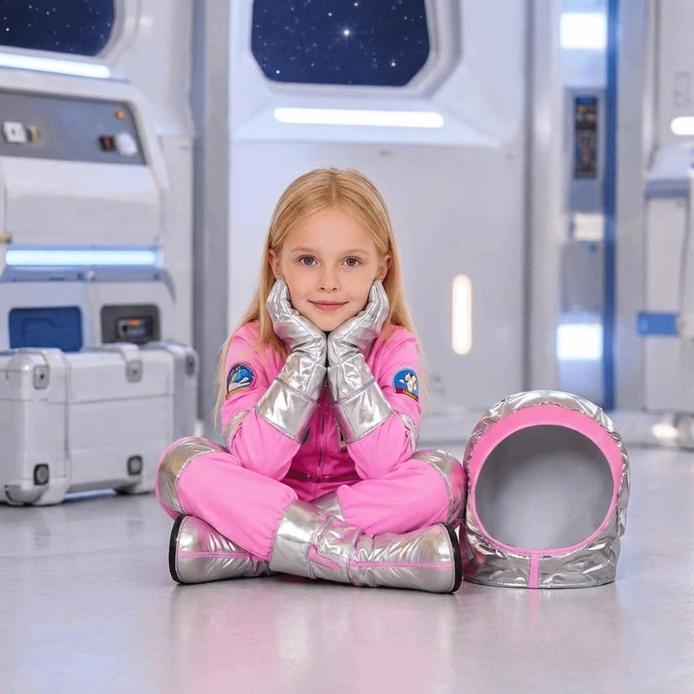 With Cap Astronaut Costume Set with Gloves Space Suit Rocket Jumpsuit Space Party