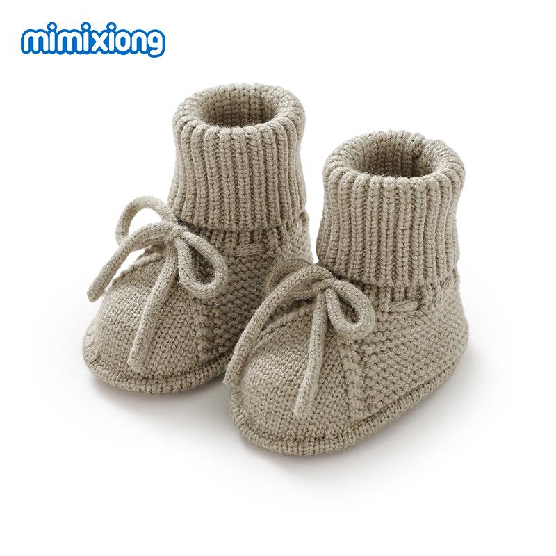 Baby Erste Lauflernschuhe Atmungsaktiv Rutschfest Gestrickt Neugeborenes Säugling Jungen Mädchen Einfarbig Stiefeletten Prewalkers 0-18m Kleinkind Unisex Schuhe