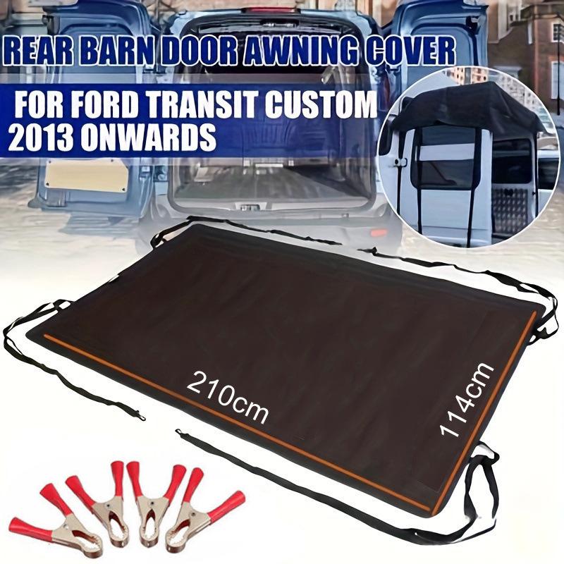 Black 600D Oxford Cloth Rear Door Sun Visor & Awning for Large Vehicles