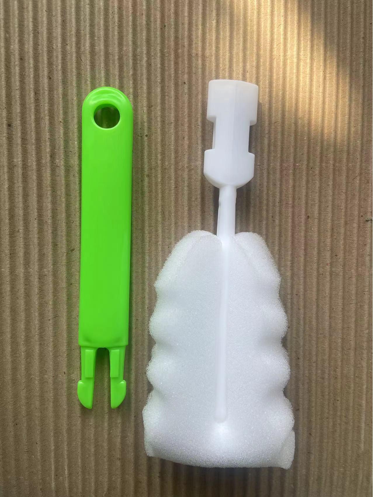 

Губка для чашки и щетка для детской бутылочки - Изолированная щетка среднего качества 3 Sections White зелёный