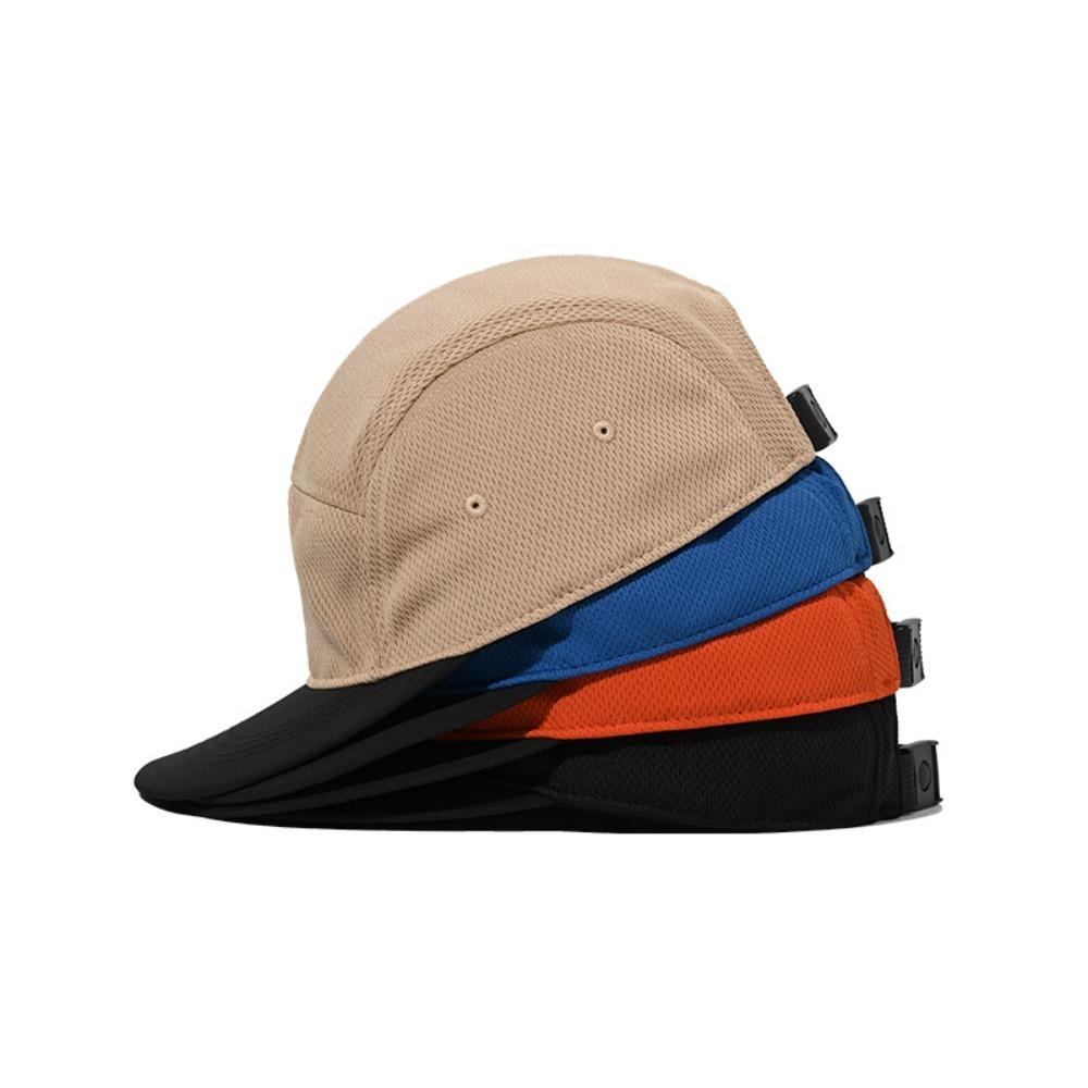 Unisex Quick-Dry Duckbill Cap - 5-Panel Soft Brim, Breathable Mesh, Runner Embroidered Adjustable Outdoor Baseball Hat