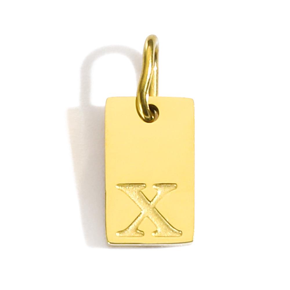 Gold-Plated Alphabet Pendant Accessories – 26 English Letters Stainless Steel for DIY Jewelry