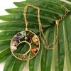 Gold Wire Wrapped Natural Crystal Tree of Life Necklace