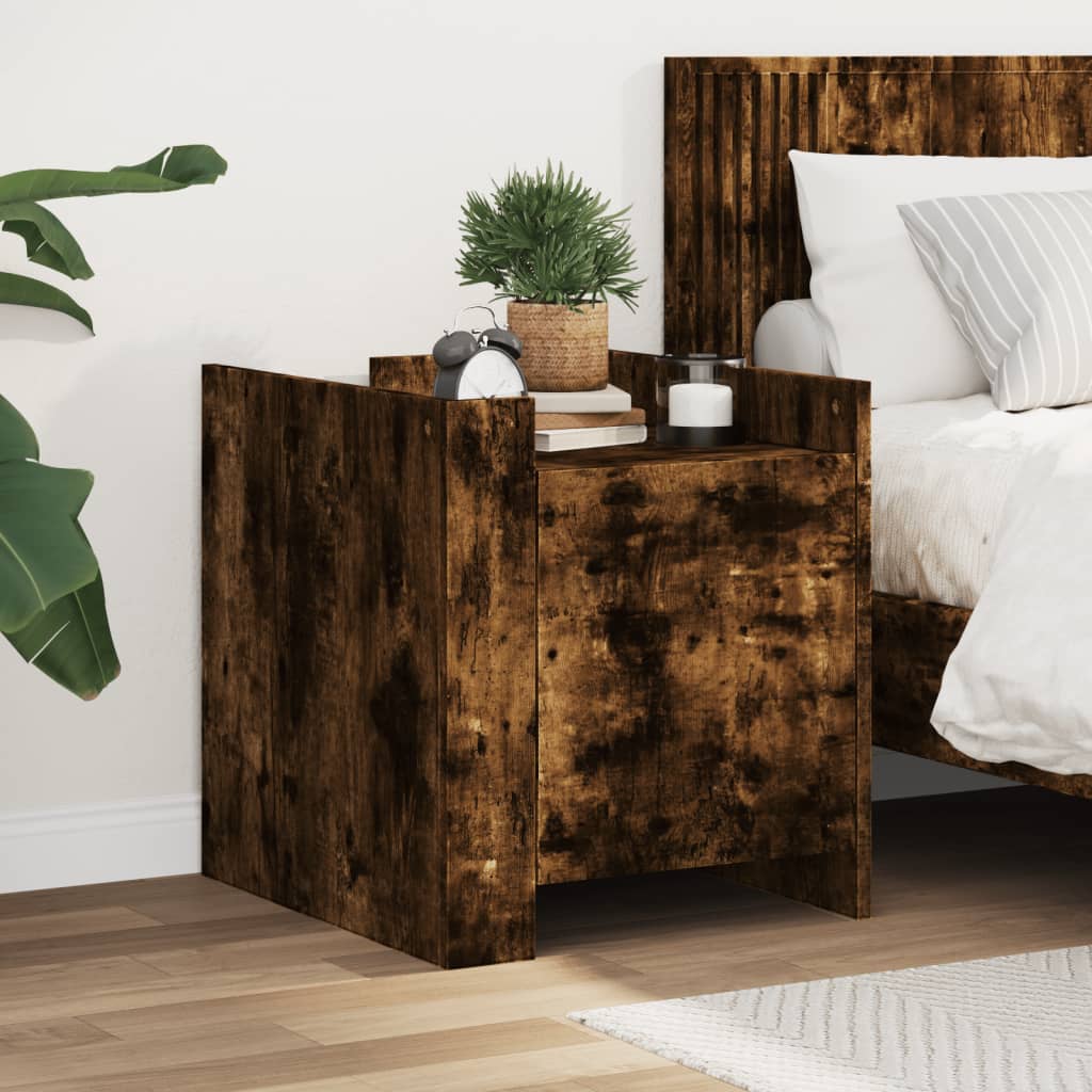 Nightstand Smoked Oak 45 x 50 x 50 cm Particleboard