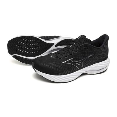 Wave Rider 28 Laufschuhgröße für und Schuhe mit dicker Sohle, Herren, Schwarz/Silber/Weiß, 25,5 cm, 2E, Joggen, Marathon, Training, Sport, Leichtgewicht,