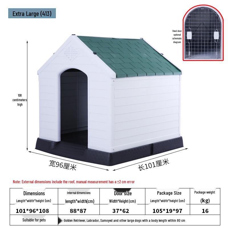 Golden Retriever Outdoor Plastic Dog House - Medium, Rainproof & Sunshade, Suitable for All Seasons.