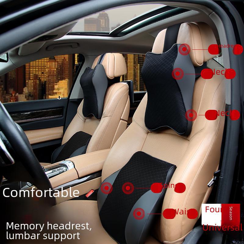 

Подушка для шеи в автомобильном подголовнике: Подушка для талии с эффектом памяти Four Seasons Small headrest чёрный