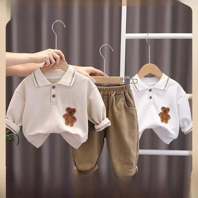 Koreanischer Stil Herbst 2024 Kinder Cartoon Sweatshirt & Casual Hose Set für Jungen