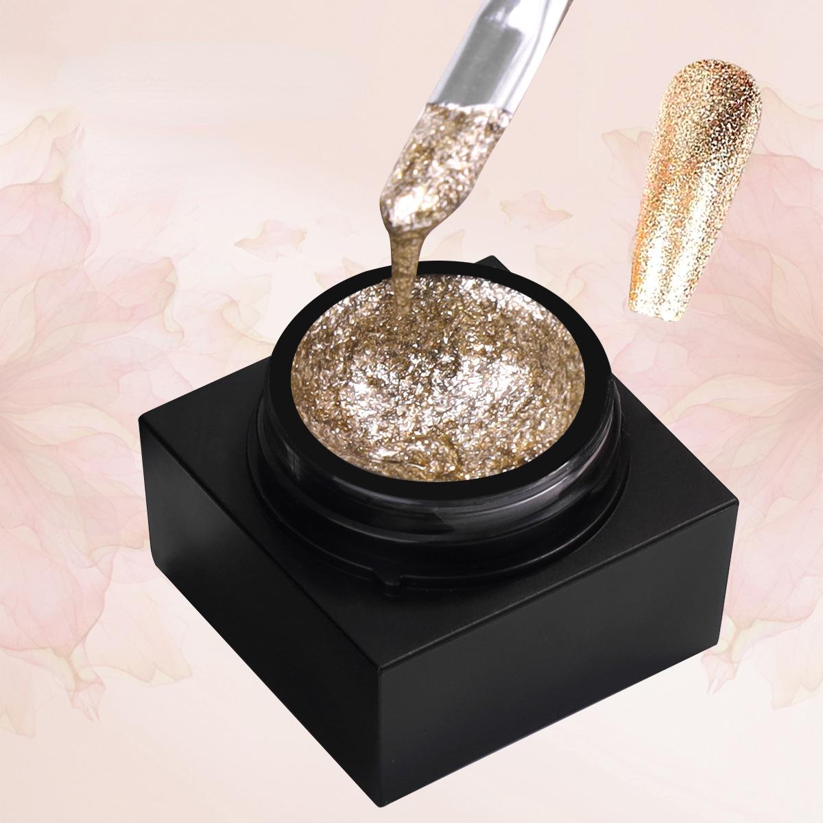 

Мерцающий лак для ногтей, гель, окрашенный гель для ногтей, блестящий УФ-гель для дизайна ногтей, сделай сам, маникюр, дизайн ногтей шампанского