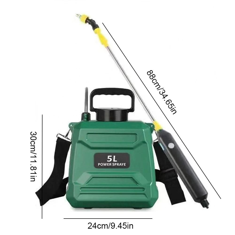 Bateriový postřikovač 5/8L s USB dobíjecí rukojetí a teleskopickou tyčí, postřikovač vody pro zahradu, trávník a další čištění