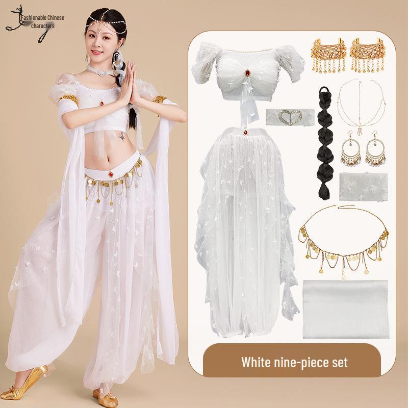 Prinzessin Jasmin Exotisches Indisches Bauchtanzkostüm - Damen Dunhuang Apsara & Westliche Regionen Stile