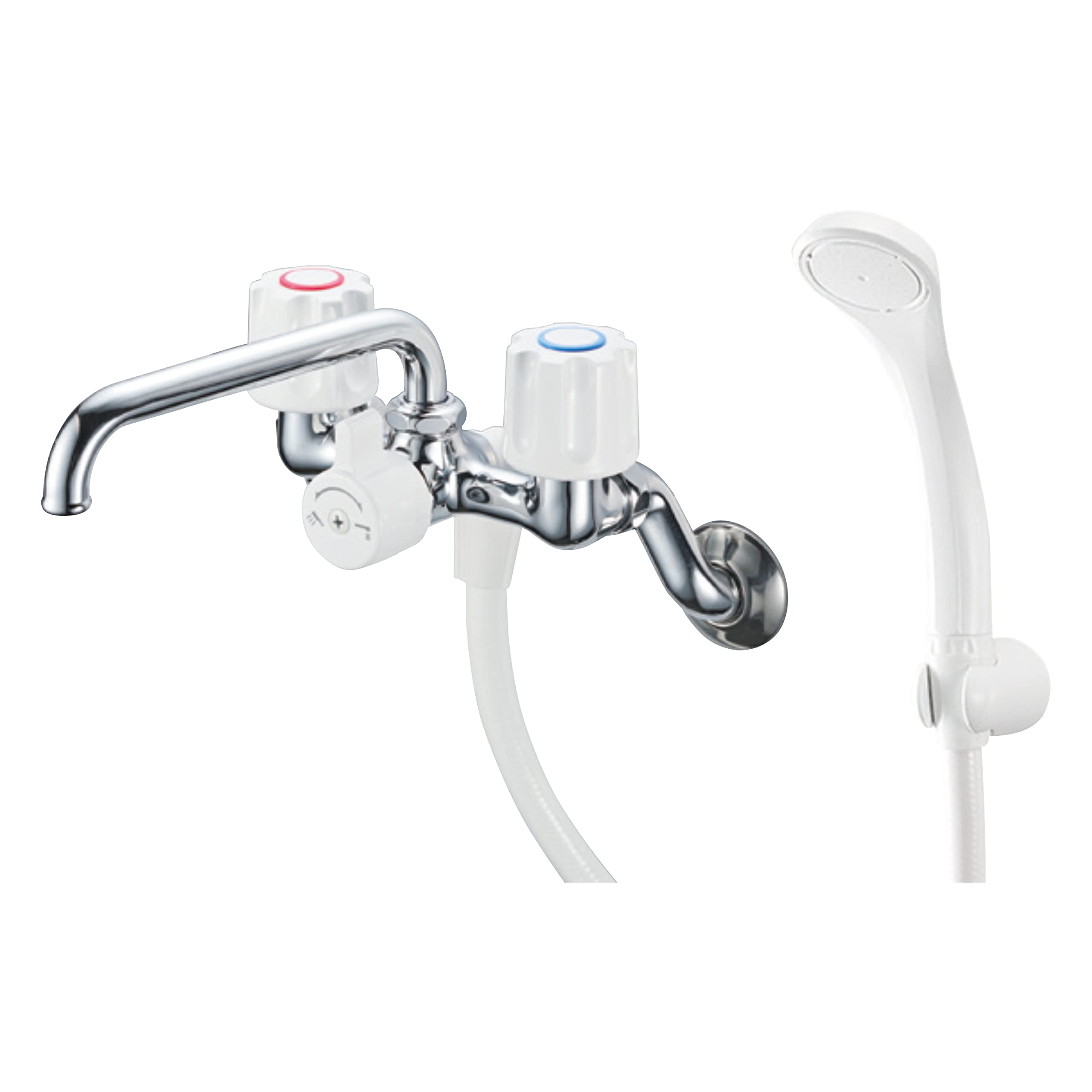 

SANEI Shower Hose Suitable for Normal and Cold Climates SK21-W-13 Two-Valve Mixer, Upward-Facing Pipe, 1.6m Length,