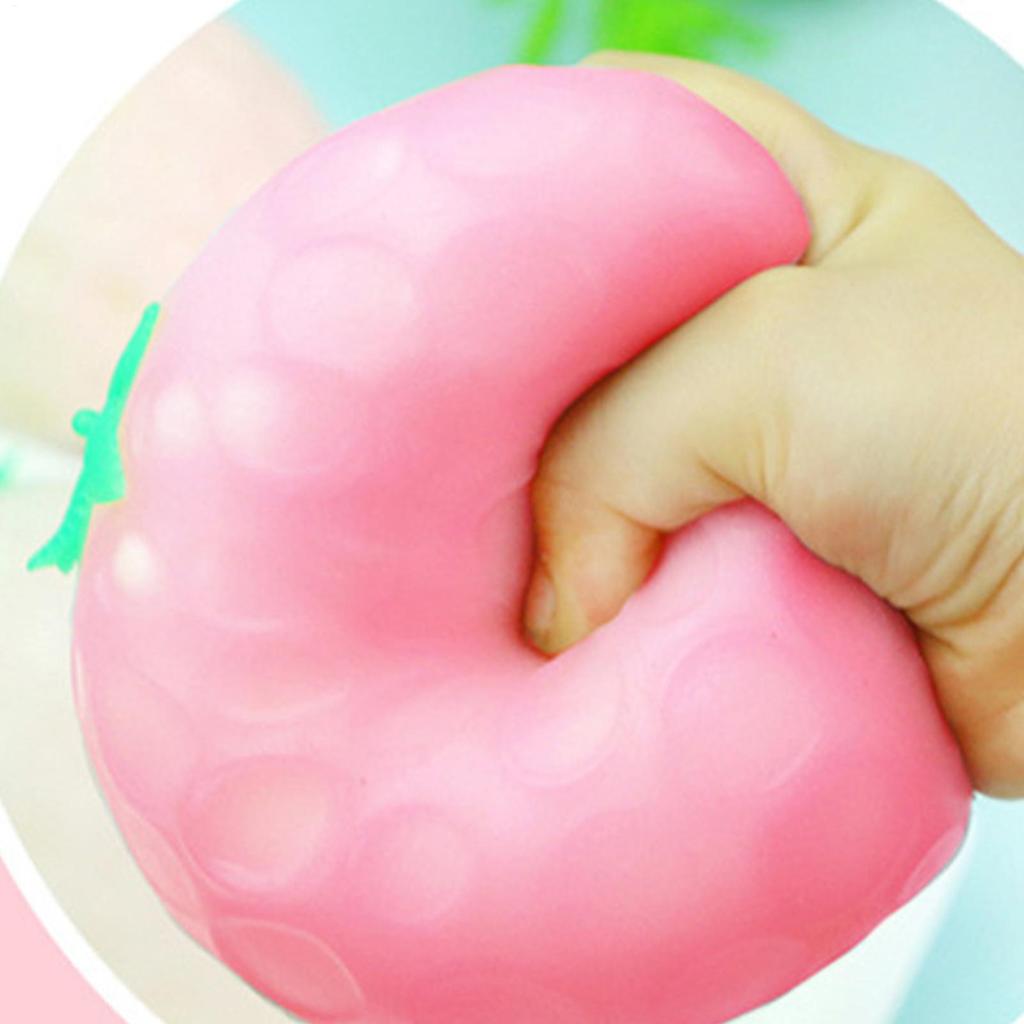 Soft Strawberry Stress Squeeze Ball Color Change Slow Rebound Fruit Fidget Vent Decompression Kids Adult Toy Gift