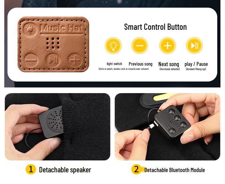 LED Wireless Bluetooth Music Festival Luminous Hat