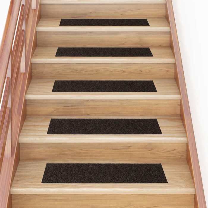 VidaXL Tapis d'escalier autocollants 30 pièces 76 x 20 cm Marron foncé Rectangulaire 3365728