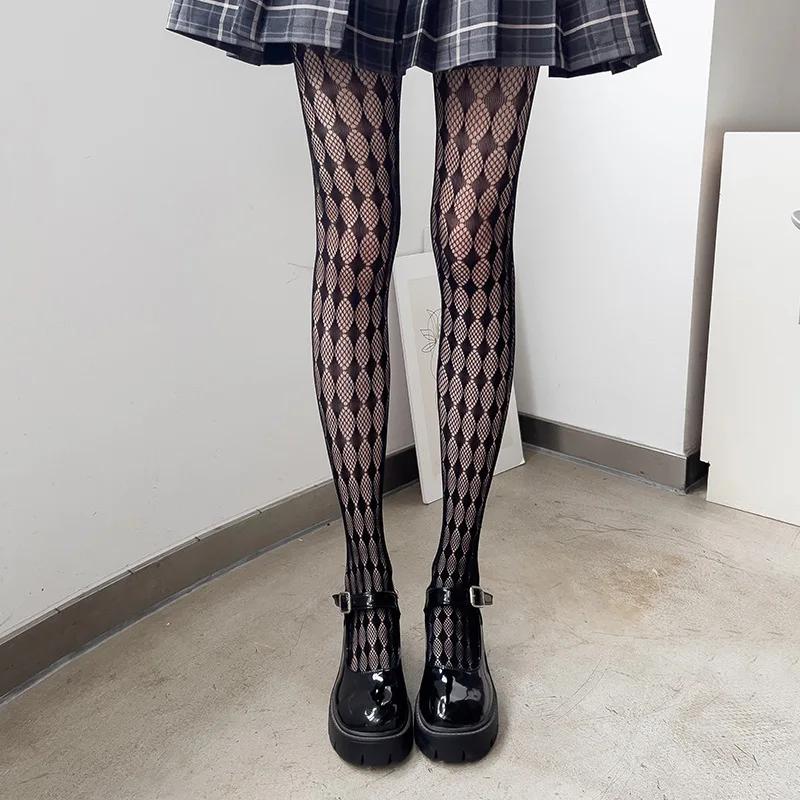

Индивидуальность Ажурные Ромбы Лолита Мода Колготки Алиса Шахматная Клетка Тонкие Дышащие Геометрическая Сетка Стройнящие Колготки one size