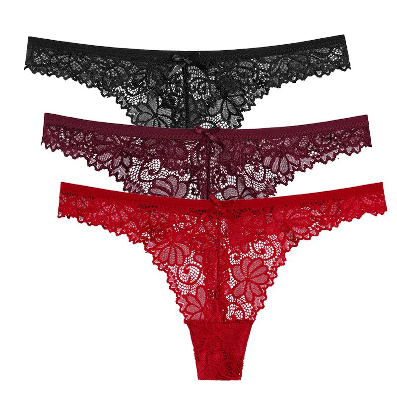 Lace Panties Women Seamless Briefs Soft Lingerie Low-rise Hollow Underwear Tempting Thongs Female Underpants