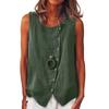 Women's Sleeveless Button-Up Shirt Loose-Fit Vest Top With Single Side Button