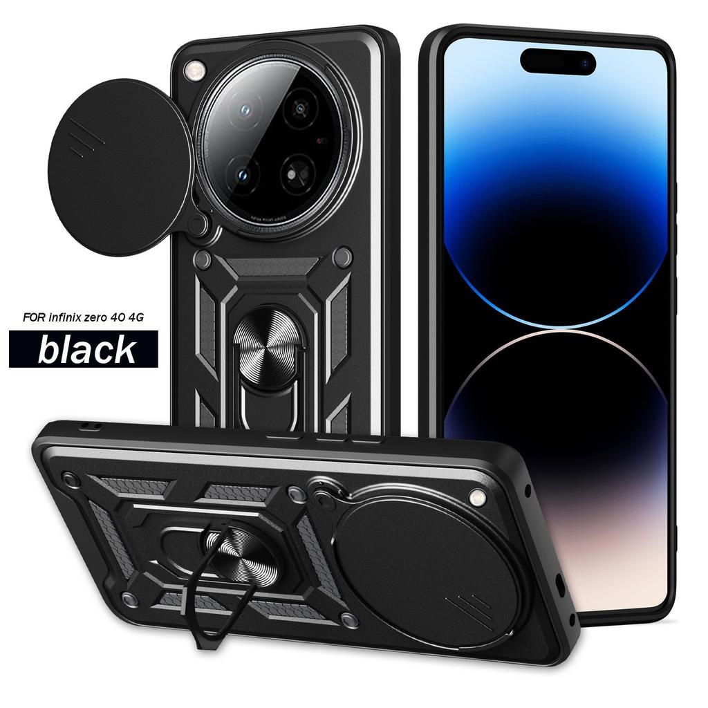 For Infinix Zero 40 4G Case Infinix Zero 40 5G Cover Magnetic Ring Holder Armor Phone Case Slide Camera Protect Back Cover