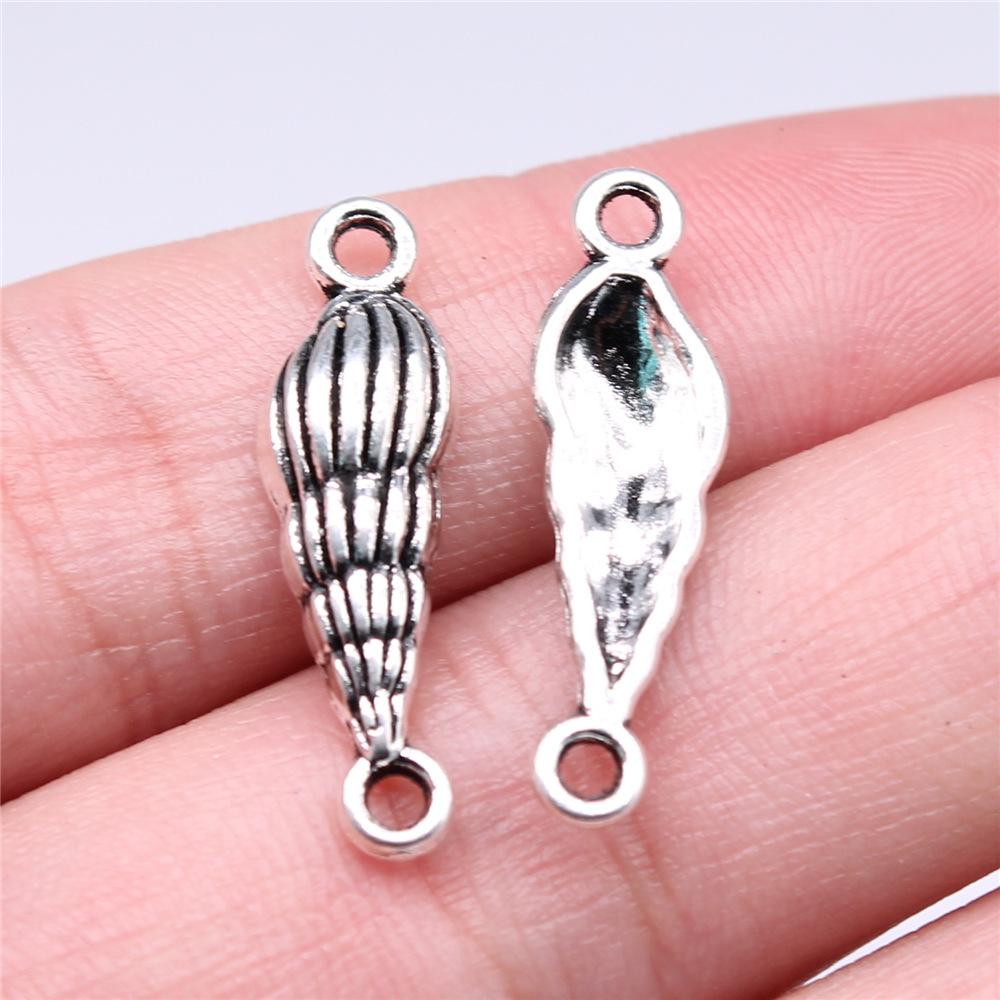 20pcs Shell Charms Antique Silver Color Sea Shell Pendant Charms Shell Charms For Jewelry Making DIY Craft