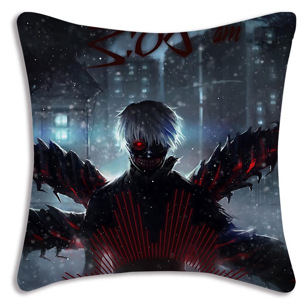 Anime For Tokyos Ghouls Pillow Covers Cartoon Sofa Decorative Home Double-sided Printing Short Plush Cute Cushion Cover