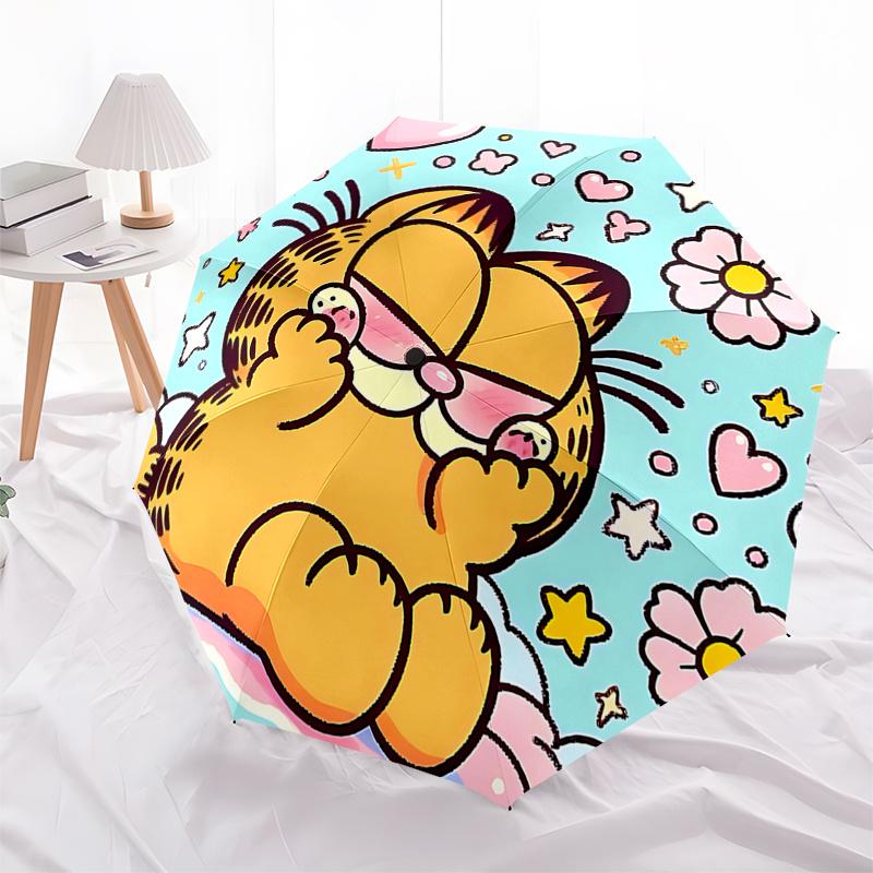 

Garfield Outdoor Umbrella with Automatic Open/Closed Mechanism, Foldable Design, 8-Rib Iron Frame - Perfect for Fans, Travelers, and Daily U