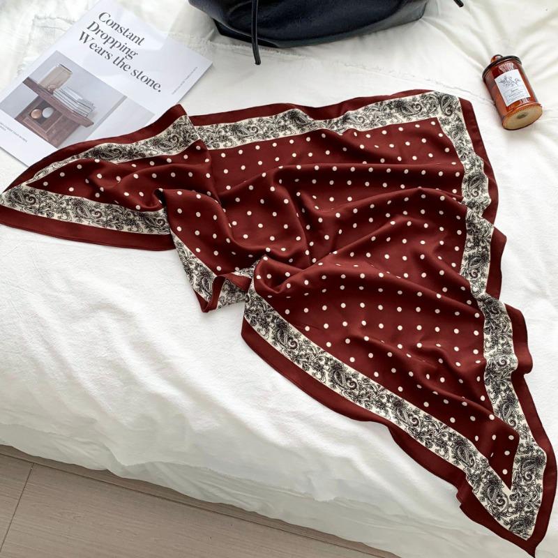 Cashew flower silk scarf new trend bag headscarf headband neck protector scarf scarf small shawl triangle scarf fart curtain