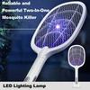 New Electric Mosquito Killer Lamp USB Rechargeable 3000V Fly Swatter Foldable 3 Layer Safety Mesh Repellent Lamp