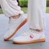White Leather Non-slip Men's Shoes Tai Chi Shoes Soft Beef Tendon Soles Women's Spring and Autumn Martial Arts Tai Chi Practice Shoes