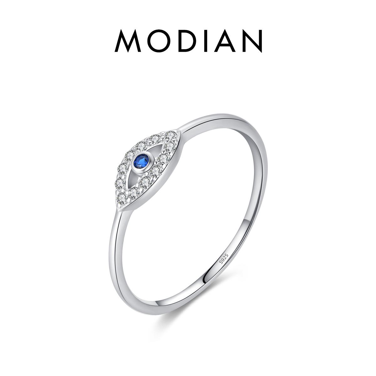 

925 Sterling Silver Cute Blue Ghost Eyes Ring Sparkling Clear Cubic Zirconia For Women Fine Fashion Jewelry Birthday Gift 5