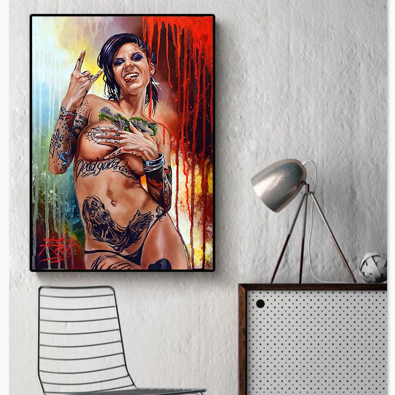 Poster Tablou Pânză Femeie Sexy Graffiti Girl Artă de Perete Print Imagine Decorativă Modern Living Room Decor Acasă Neframat