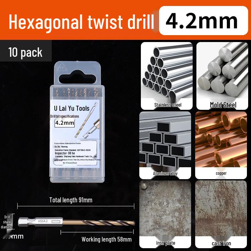 High Hardness Alloy Cobalt Hex Shank Twist Drill Set for Stainless Steel
