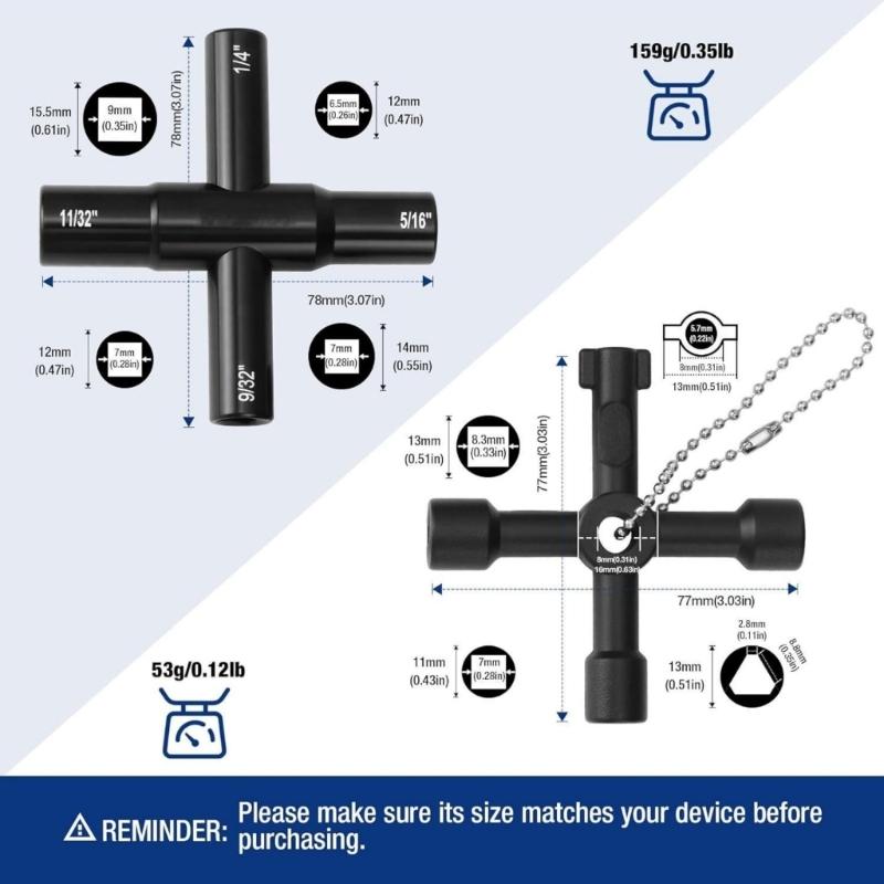 2 Divisions 4 Direction Faucet Spanner Set Strong Steel Build For Quick Installation And Removal In Kitchen Bathroom