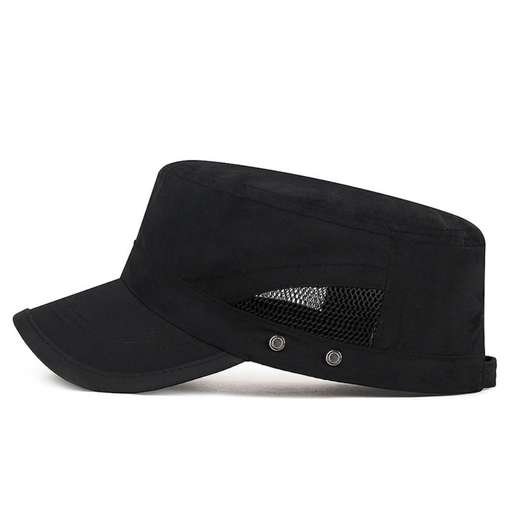 Polyester Sun Hat Breathable Summer Visor Hat New Flat Peaked Cap Men