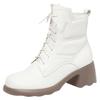 Off-white Martin boots women's British style short boots, new thick heel thick heel spring and autumn single boots
