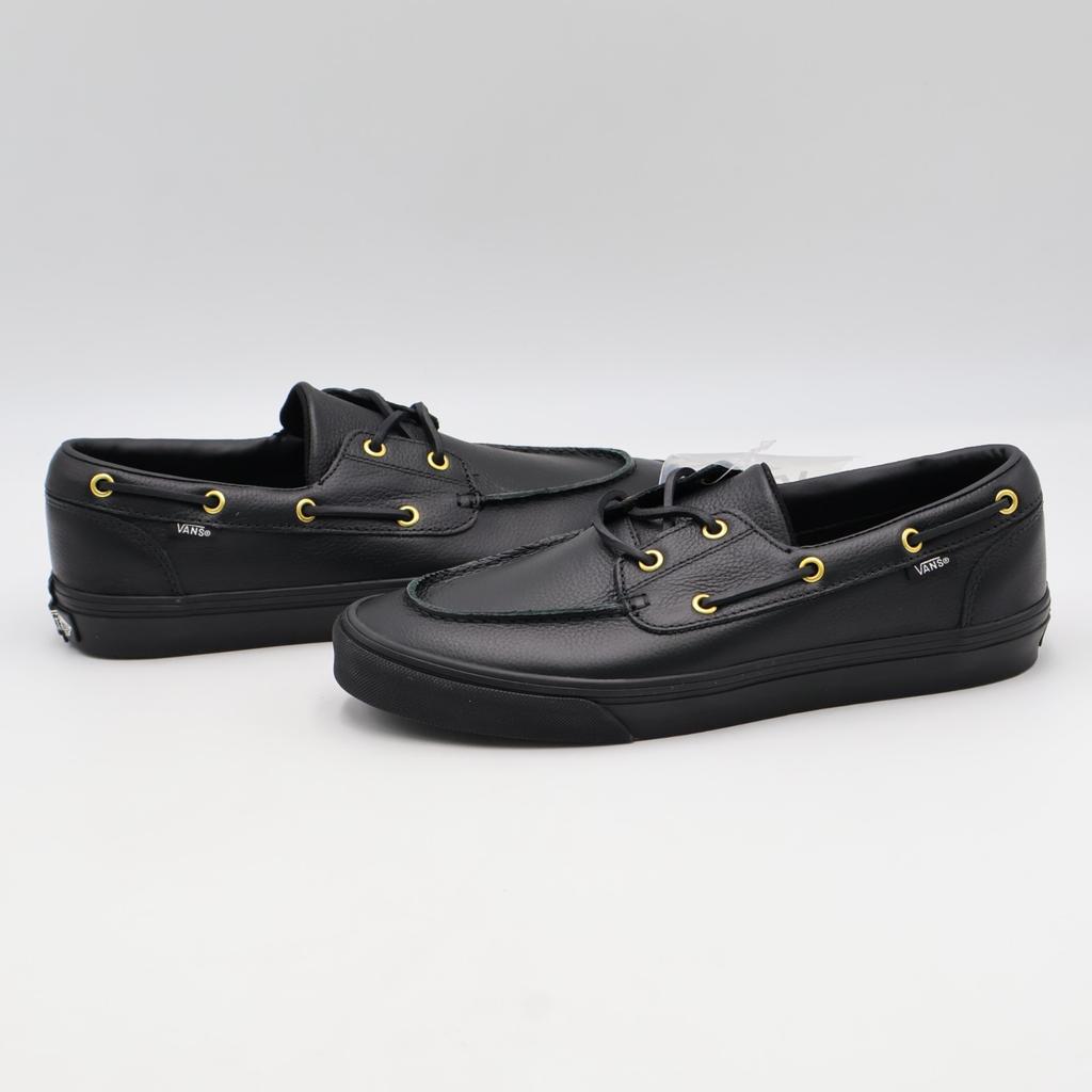 VN000Z11CJK Vans 2 Eyelet Boat Shoe Leather Black (Men's)