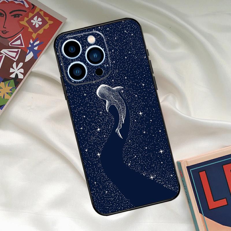 Starry Orca Whale Shark Phone Case For iPhone 16 14 13 12 11 15 17 Pro Max 15 16 Plus 13 Mini 16e 17 Air Funda Cover